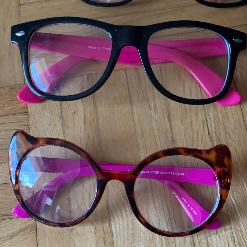 Bundle 5 - Clear Lens & Pair of Mirrored Sunglasses O/S Girls & Women